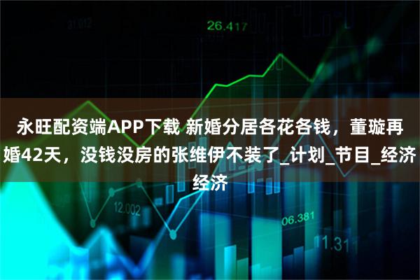 永旺配资端APP下载 新婚分居各花各钱，董璇再婚42天，没钱没房的张维伊不装了_计划_节目_经济